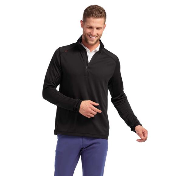 RHONE Sequoia Quarter Zip Pullover Black Sz M {EE32} - Picture 1 of 5